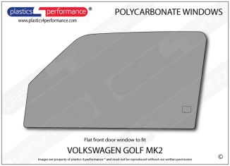 VOLKSWAGEN - Golf Mk2 - Lexan Polycarbonate left front door window