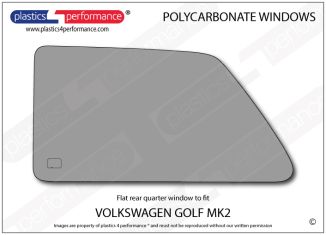 VOLKSWAGEN - Golf Mk2 - Lexan Polycarbonate left rear quarter window