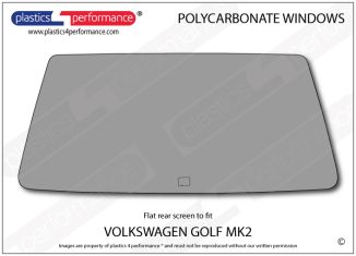 VOLKSWAGEN - Golf Mk2 - Lexan Polycarbonate rear screen