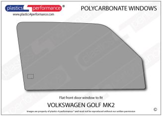 VOLKSWAGEN - Golf Mk2 - Lexan Polycarbonate right front door window