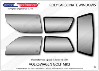 VOLKSWAGEN - Golf Mk3 - Lexan Polycarbonate window kit