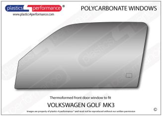 VOLKSWAGEN - Golf Mk3 - Lexan Polycarbonate left front door window