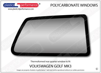 VOLKSWAGEN - Golf Mk3 - Lexan Polycarbonate right rear quarter window