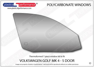 VOLKSWAGEN - Golf Mk4 - 5 door - Lexan Polycarbonate right front door window