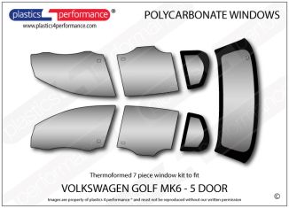 VOLKSWAGEN Golf MK6 5dr - Lexan Polycarbonate window kit