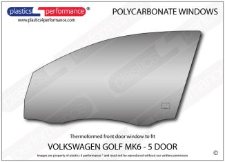 VOLKSWAGEN Golf MK6 5dr - Lexan Polycarbonate left front door window
