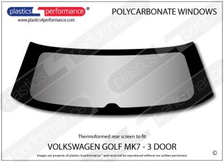 VOLKSWAGEN - Golf Mk7 3dr - Lexan Polycarbonate rear screen