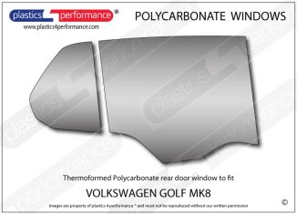 VOLKSWAGEN Golf MK8 - Lexan Polycarbonate right rear door window