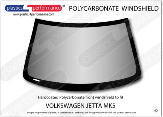 VOLKSWAGEN Jetta Mk5 - Hardcoated Lexan Polycarbonate front windscreen