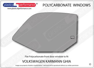 VOLKSWAGEN - Karmann Ghia Coupe - Lexan Polycarbonate left front door window