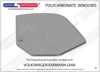 VOLKSWAGEN - Karmann Ghia Coupe - Lexan Polycarbonate right front door window