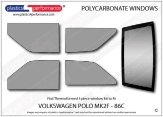 VOLKSWAGEN - Polo MK2F 86C - Lexan Polycarbonate window kit