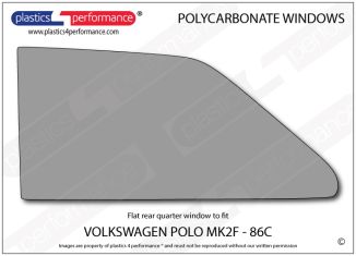VOLKSWAGEN - Polo MK2F 86C - Lexan Polycarbonate left rear quarter window
