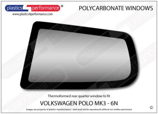 VOLKSWAGEN - Polo MK3 6N - Lexan Polycarbonate left rear quarter window