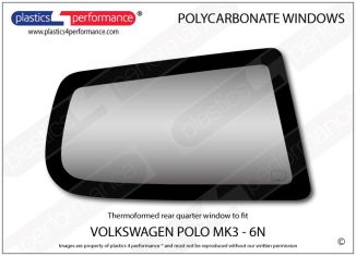 VOLKSWAGEN - Polo MK3 6N - Lexan Polycarbonate right rear quarter window