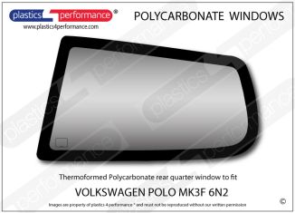 VOLKSWAGEN - Polo MK3F 6N2 - Lexan Polycarbonate left rear quarter window