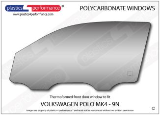 VOLKSWAGEN - Polo MK4 9N - Lexan Polycarbonate left front door window