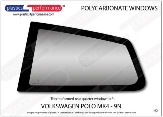 VOLKSWAGEN - Polo MK4 9N - Lexan Polycarbonate left rear quarter window