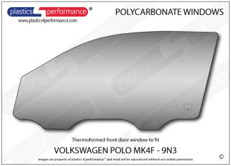 VOLKSWAGEN - Polo MK4F 9N3 - Lexan Polycarbonate left front door window