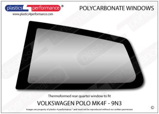 VOLKSWAGEN - Polo MK4F 9N3 - Lexan Polycarbonate left rear quarter window