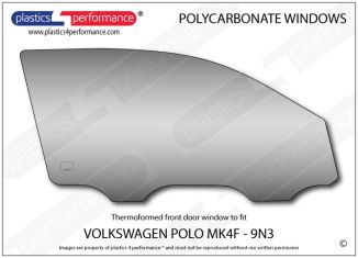 VOLKSWAGEN - Polo MK4F 9N3 - Lexan Polycarbonate right front door window