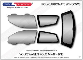 VOLKSWAGEN - Polo MK4F 9N3 - Lexan Polycarbonate window kit