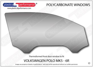 VOLKSWAGEN - Polo MK5 (6R) - Lexan Polycarbonate right front door window