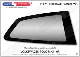 VOLKSWAGEN - Polo MK5 (6R) - Lexan Polycarbonate right rear quarter window