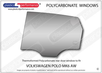 VOLKSWAGEN - Polo MK6 AW - Lexan Polycarbonate left rear door window