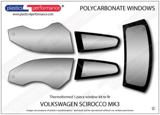 VOLKSWAGEN - Scirocco Mk3 - Lexan Polycarbonate window kit