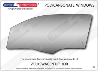 VOLKSWAGEN Up! 3dr - Lexan Polycarbonate left front door window