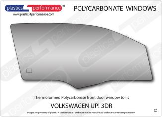 VOLKSWAGEN Up! 3dr - Lexan Polycarbonate right front door window