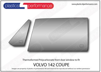 VOLVO - 142 Coupe - Lexan Polycarbonate left front door window