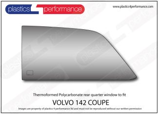 VOLVO - 142 Coupe - Lexan Polycarbonate left rear quarter window