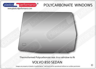 VOLVO 850 Sedan - Lexan Polycarbonate right rear door window