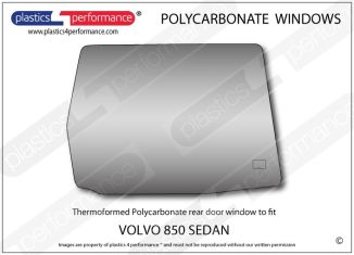 VOLVO 850 Sedan - Lexan Polycarbonate right rear door window