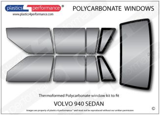 VOLVO 940 Sedan - Lexan Polycarbonate window kit