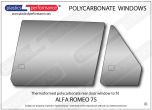 ALFA ROMEO - 75 - Lexan Polycarbonate left hand rear door window