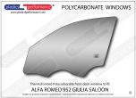 ALFA ROMEO - Giulia 952 Sedan - Lexan Polycarbonate left front door window