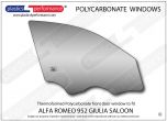 ALFA ROMEO - Giulia 952 Sedan - Lexan Polycarbonate right front door window
