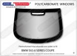 BMW E63 6 Series Coupe - Lexan Polycarbonate rear screen
