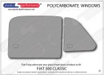 FIAT - 500 (Classic) - Lexan Polycarbonate right two piece front door window