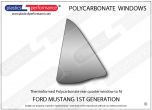 FORD - Mustang MK1 Notchback - Lexan Polycarbonate left rear quarter window