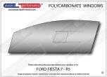 Ford Fiesta 7 - R5 rally drivers polycarbonate door window with optional homologated WRC slider kit