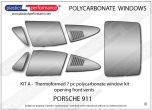 KIT A - Porsche 911 / 912 Louvered polycarbonate window kit with opening front vents