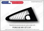 PORSCHE 991 GT CUP - Lexan Polycarbonate right hand rear quarter window with air line hole
