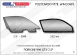 PORSCHE - 996 GT3 Cup - Lexan Polycarbonate right front door window
