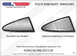 PORSCHE - 996 GT3 Cup - Lexan Polycarbonate right rear quarter window