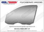 SKODA Fabia MK1 6Y - Lexan Polycarbonate left front door window