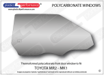 TOYOTA - MR2 MK1 - Lexan Polycarbonate right front door window
